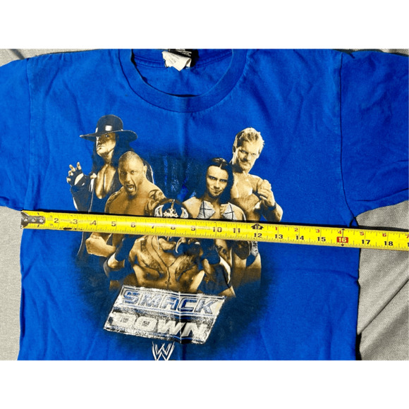 2009 Boy’s WWE Smackdown T-Shirt Blue Sz XL - Picture 7 of 8